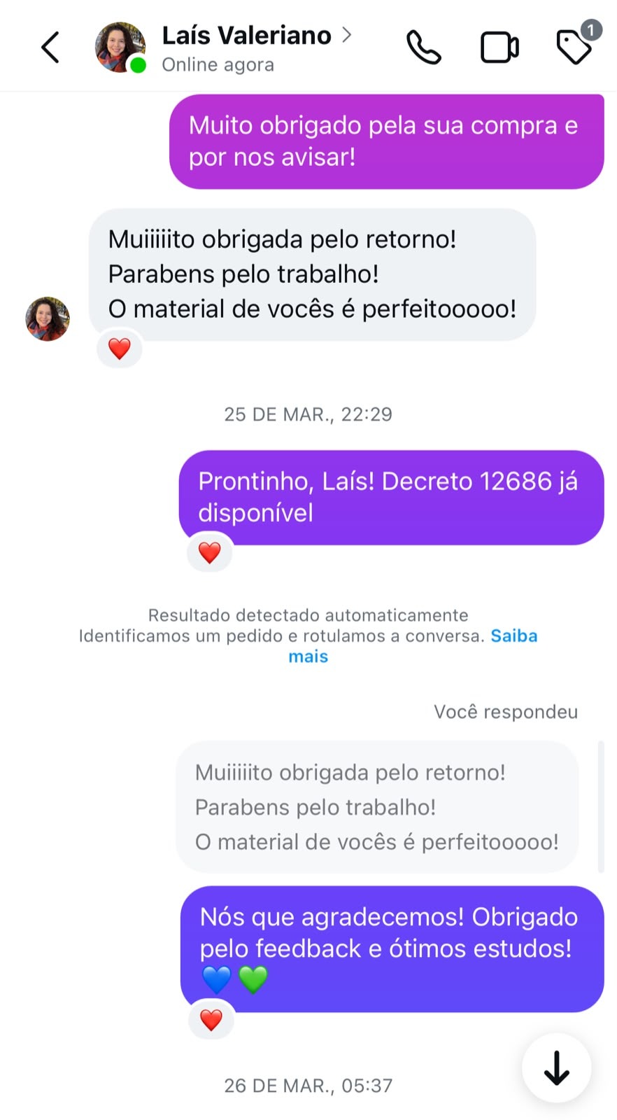 Print de Instagram: Laís Valeriano diz que o material é perfeito